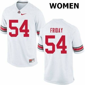 NCAA Ohio State Buckeyes Women's #54 Tyler Friday White Nike Football College Jersey XCR3045BD